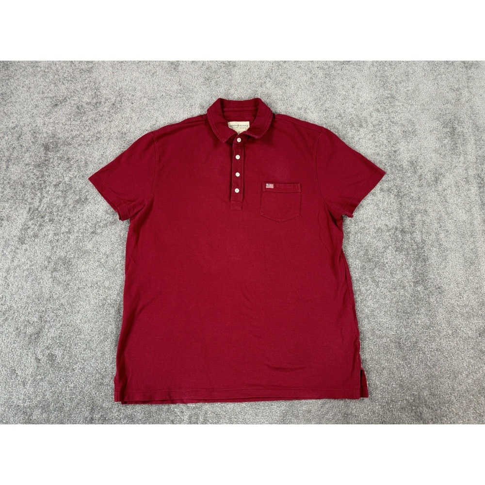Vintage Denim Supply Ralph Lauren Shirt Men Large Red Preppy Rugby Flag RL Logo